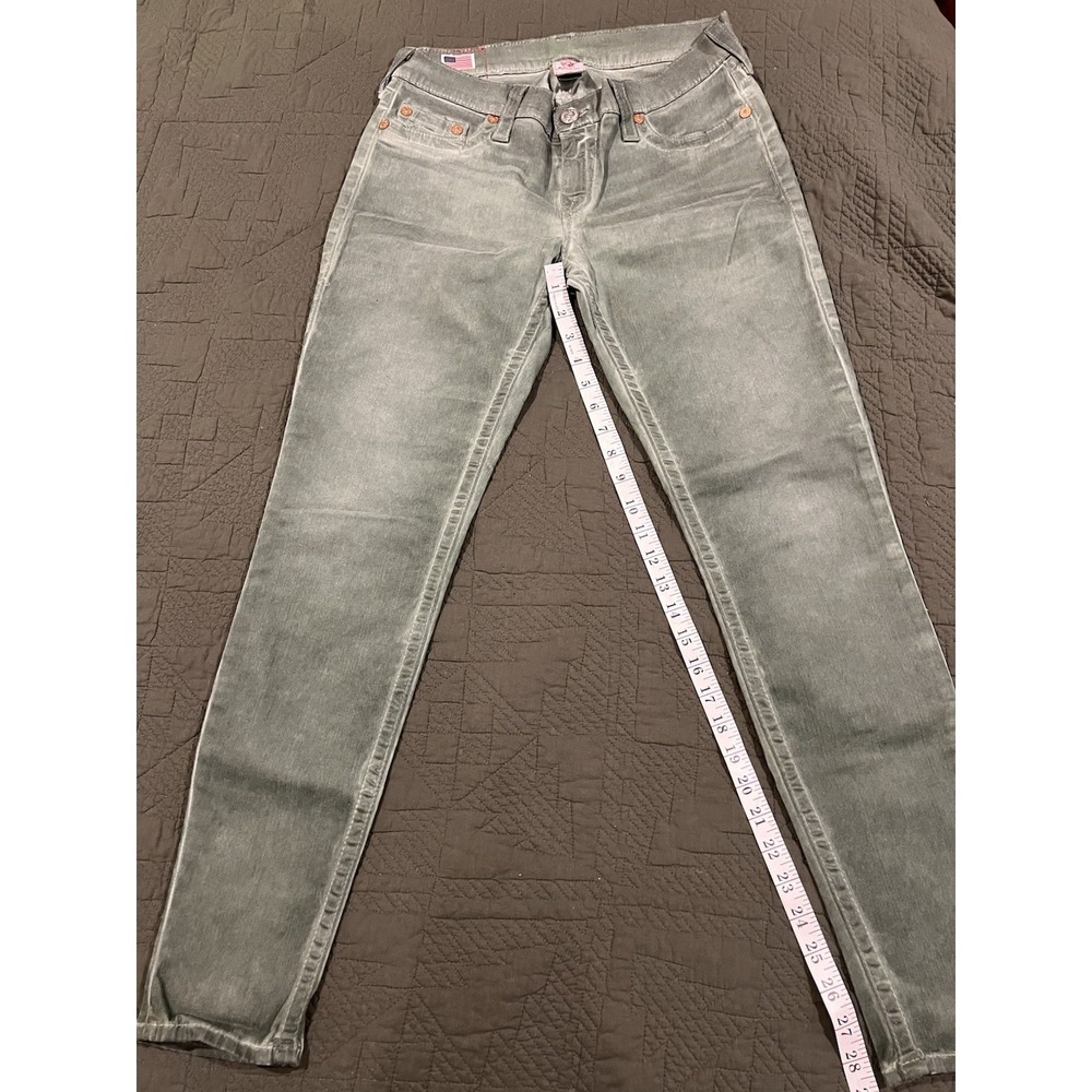 True Religion Women's‎ Gray Jeans Casey Style Waxy Finish Size 31